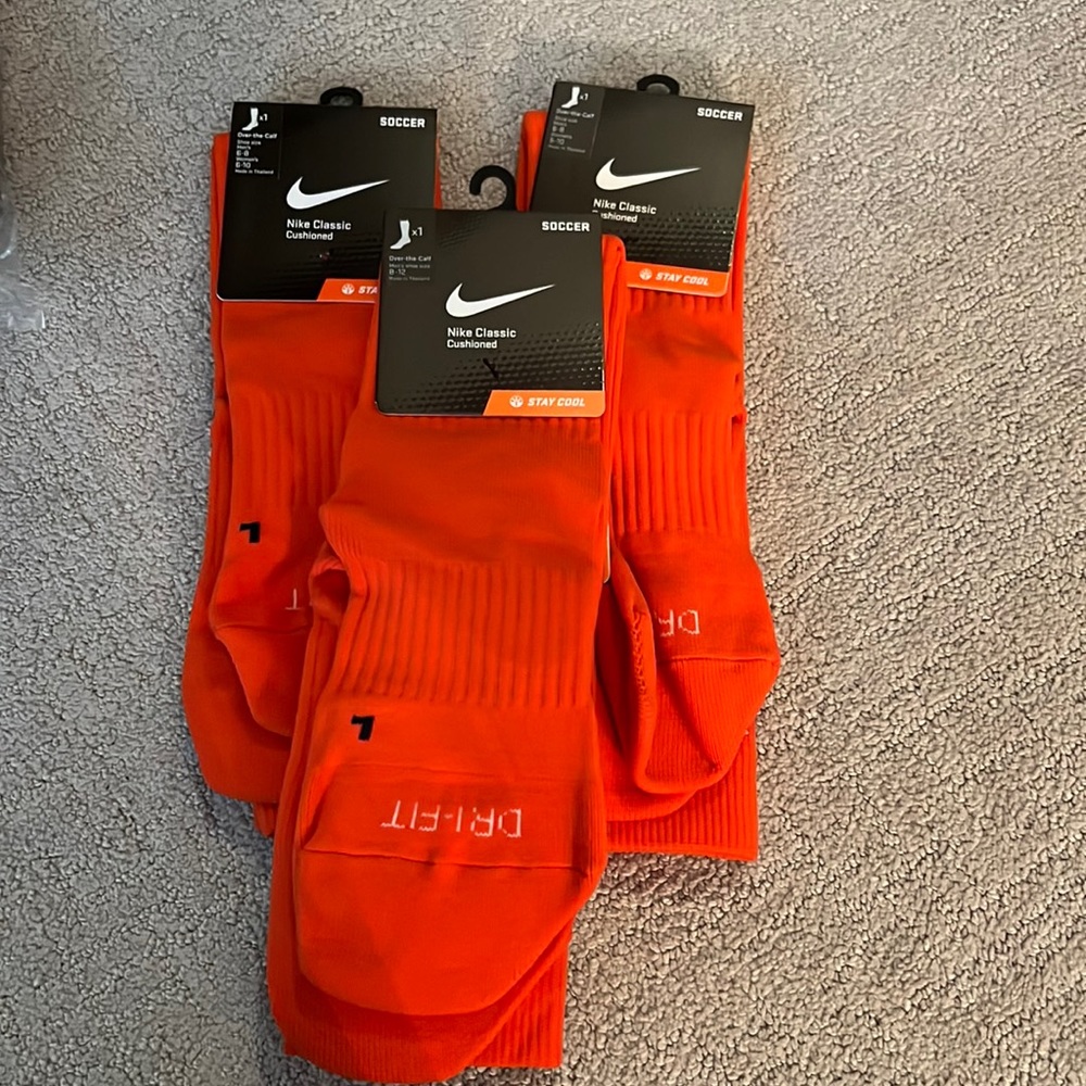 Nike unisex orange soccer socks